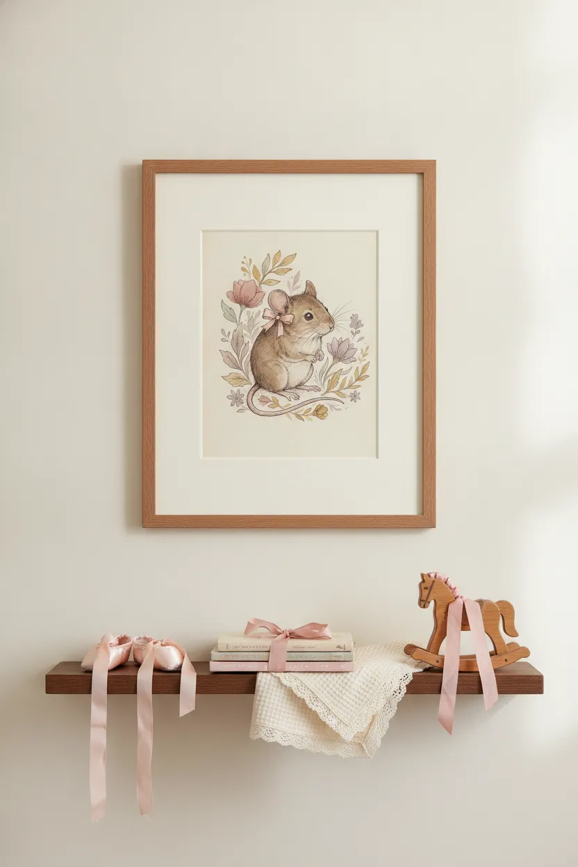 Mouse with Pink Bow Print