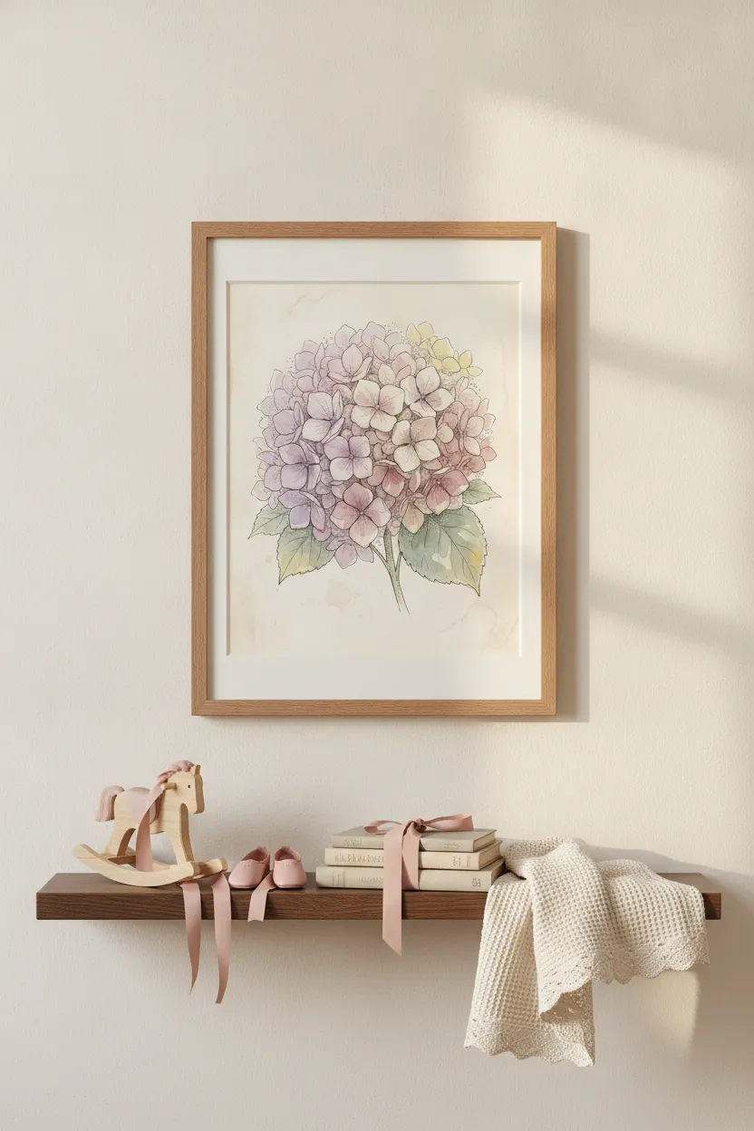 Vintage Hydrangea Print