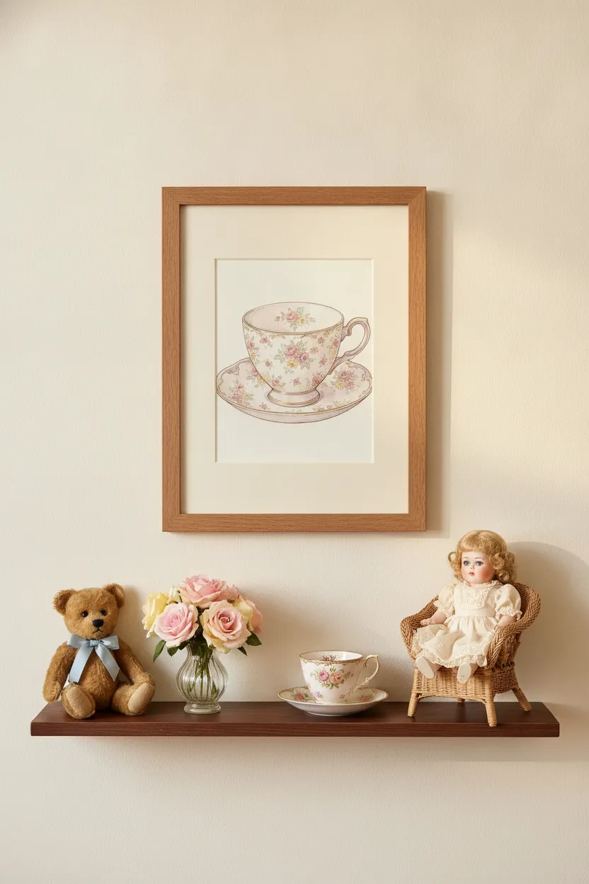 Vintage Floral Teacup Print