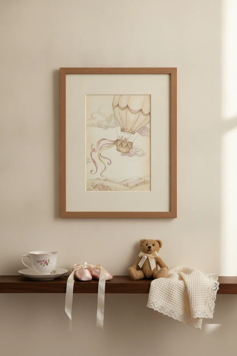 Vintage Hot Air Balloon Print