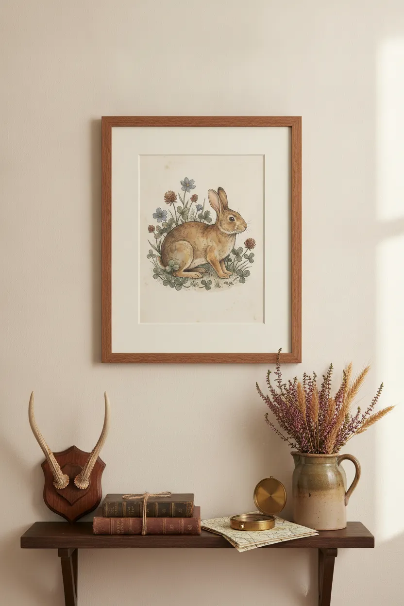 Vintage Wild Rabbit Print