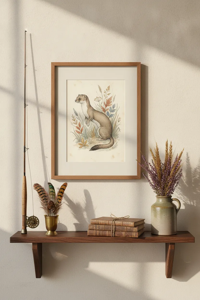 Vintage Stoat Print