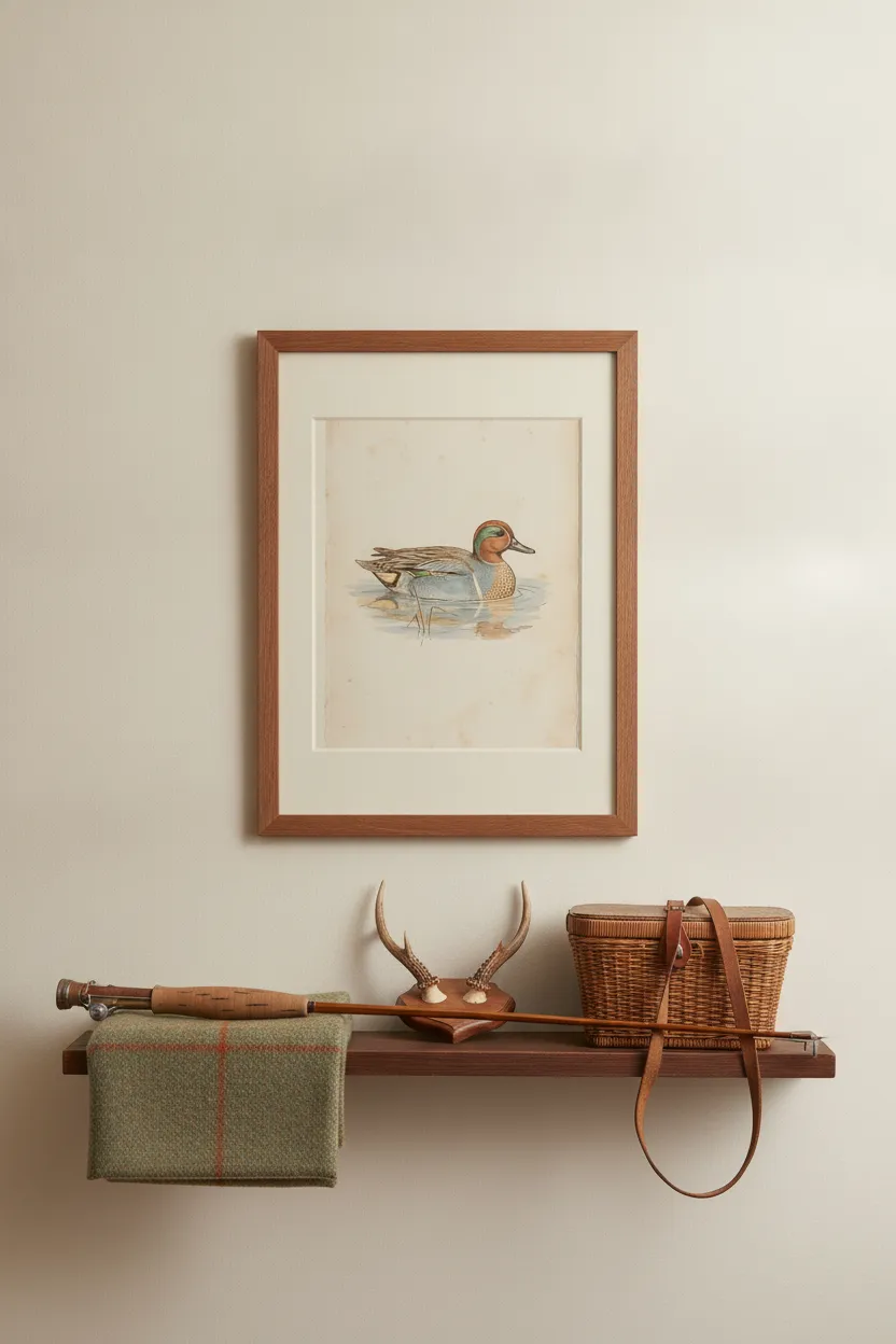 Vintage Green-Winged Teal Duck Print