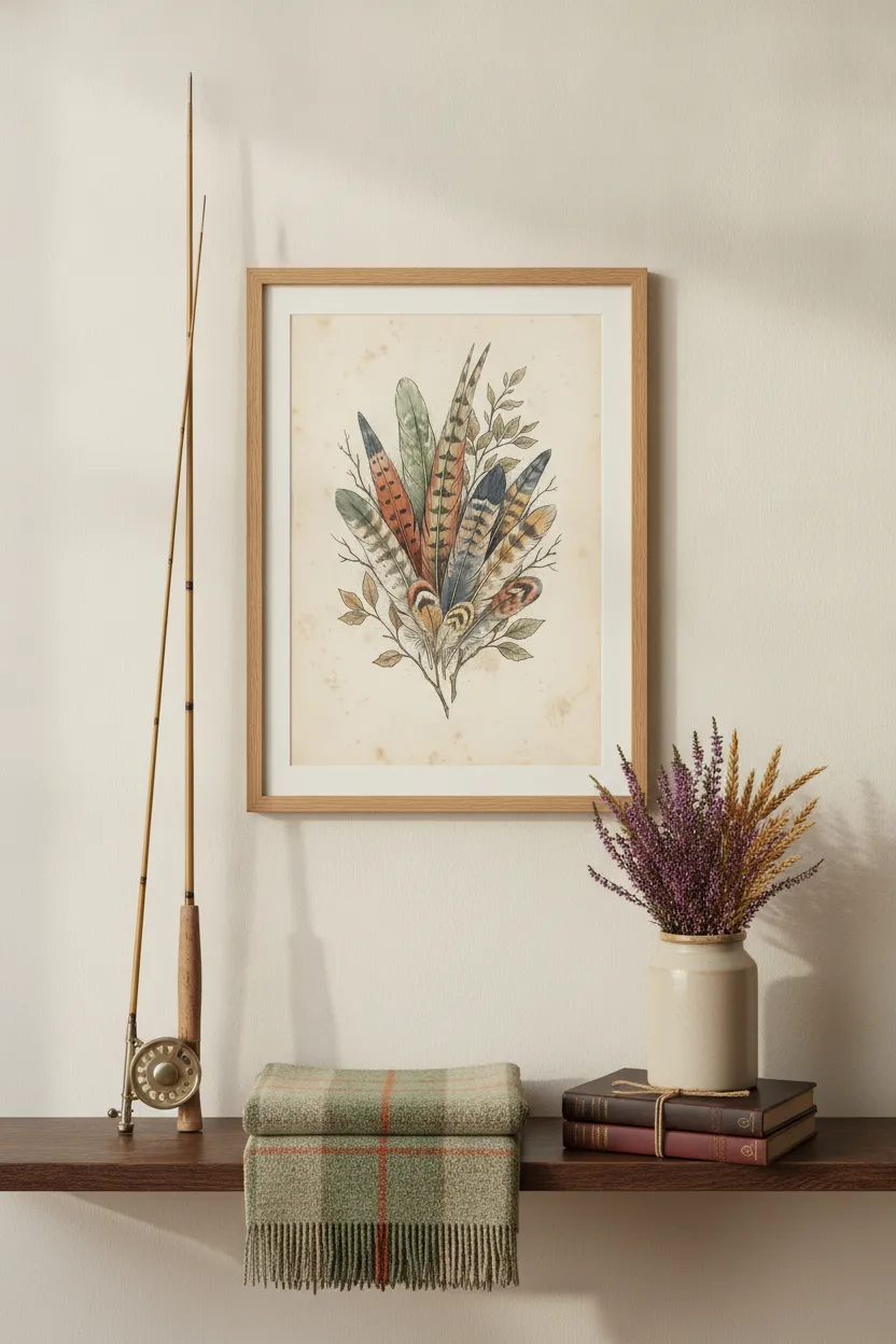 Vintage Game Feathers Print
