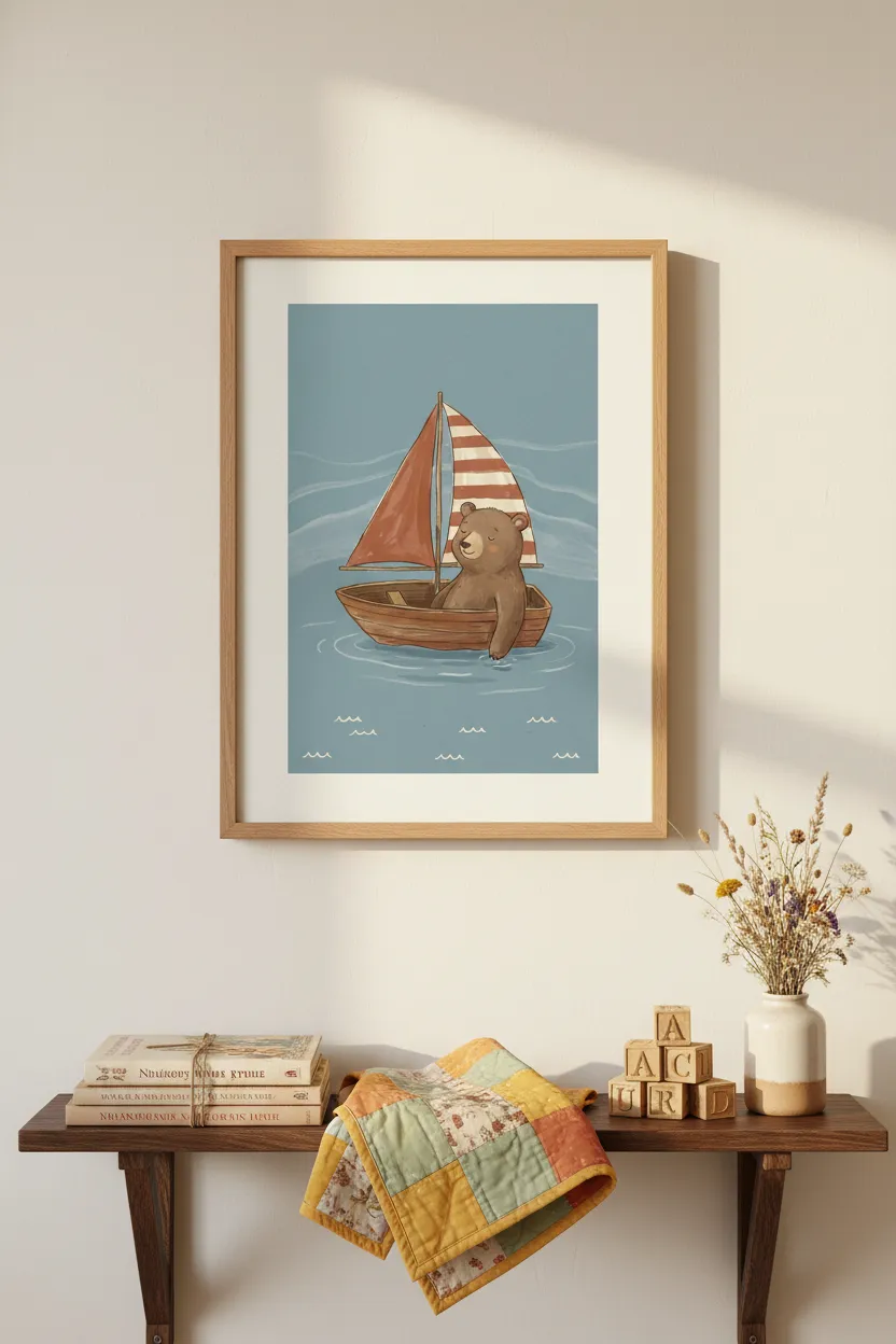 Sailing Bear Print