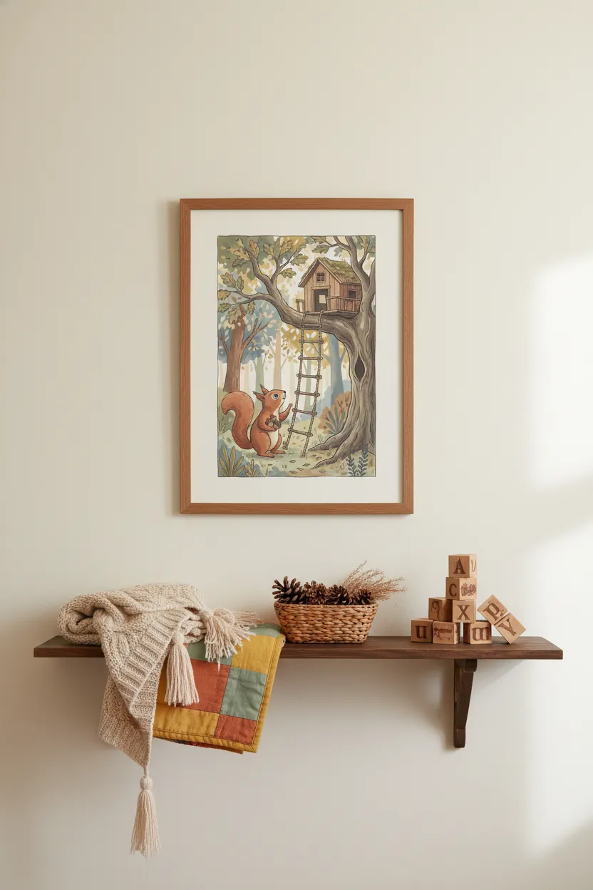 Squirrel Treehouse Print
