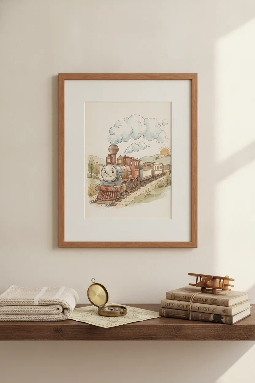 Smiling Steam Train Print