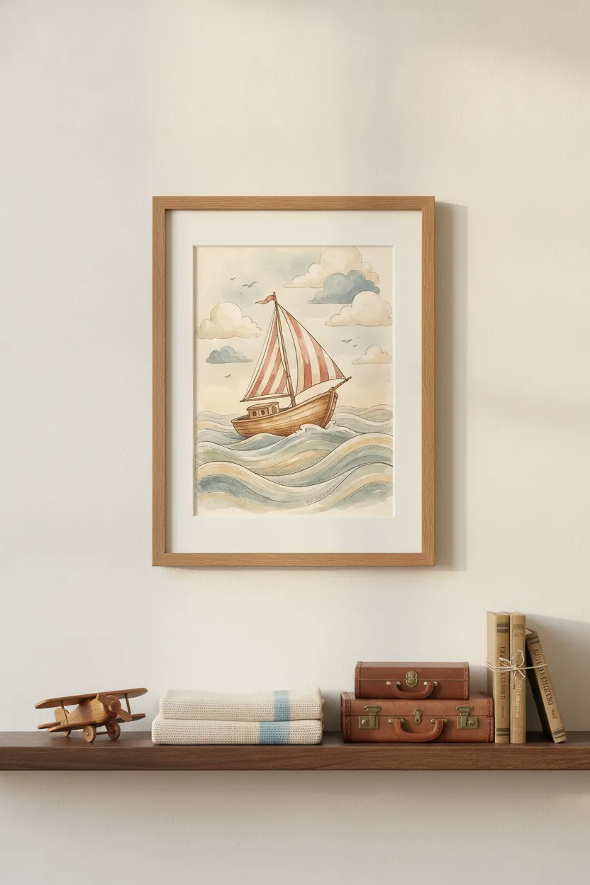Vintage Sailboat Print