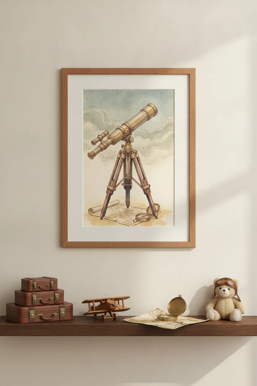 Vintage Telescope Print