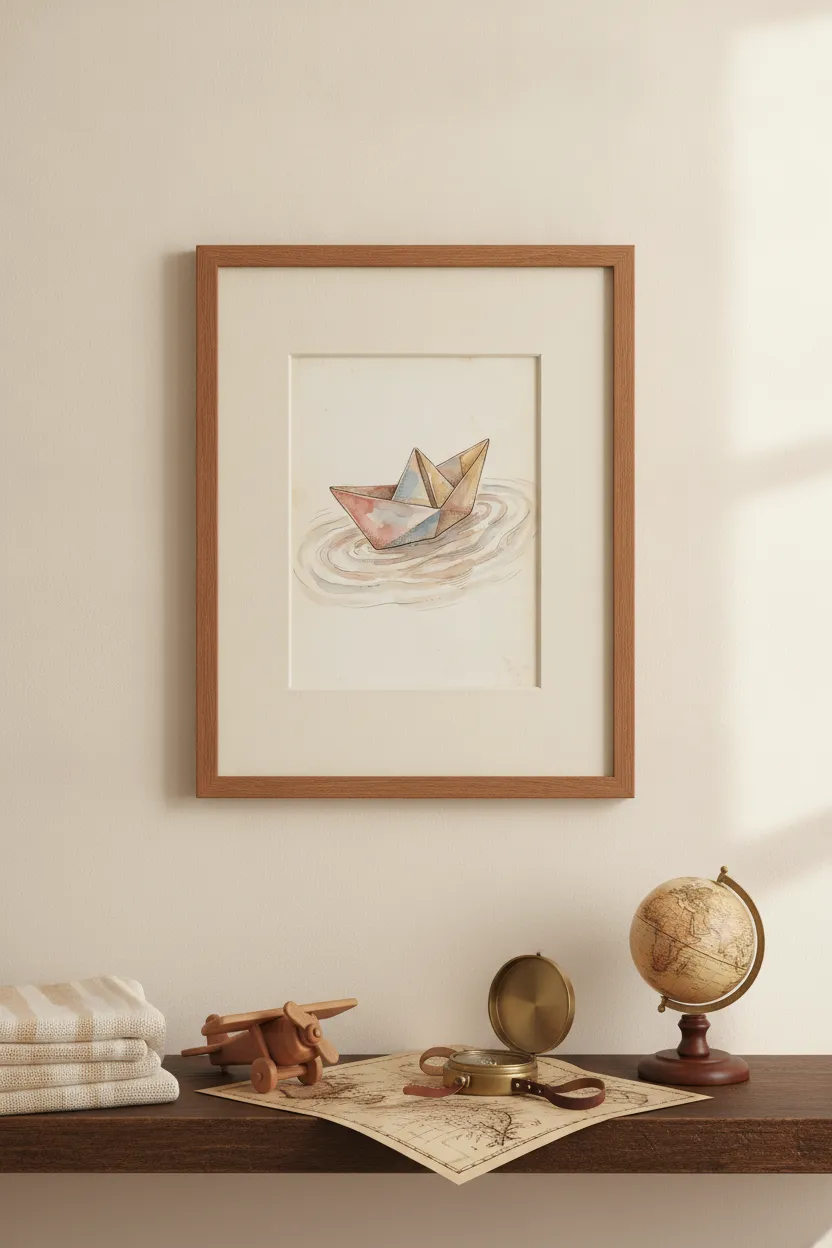 Paper Boat Watercolor Print