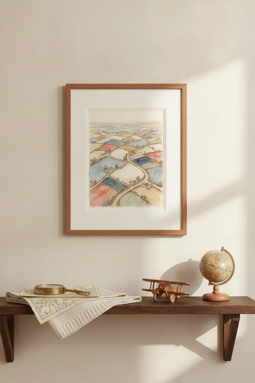 Patchwork Fields Aerial View Print