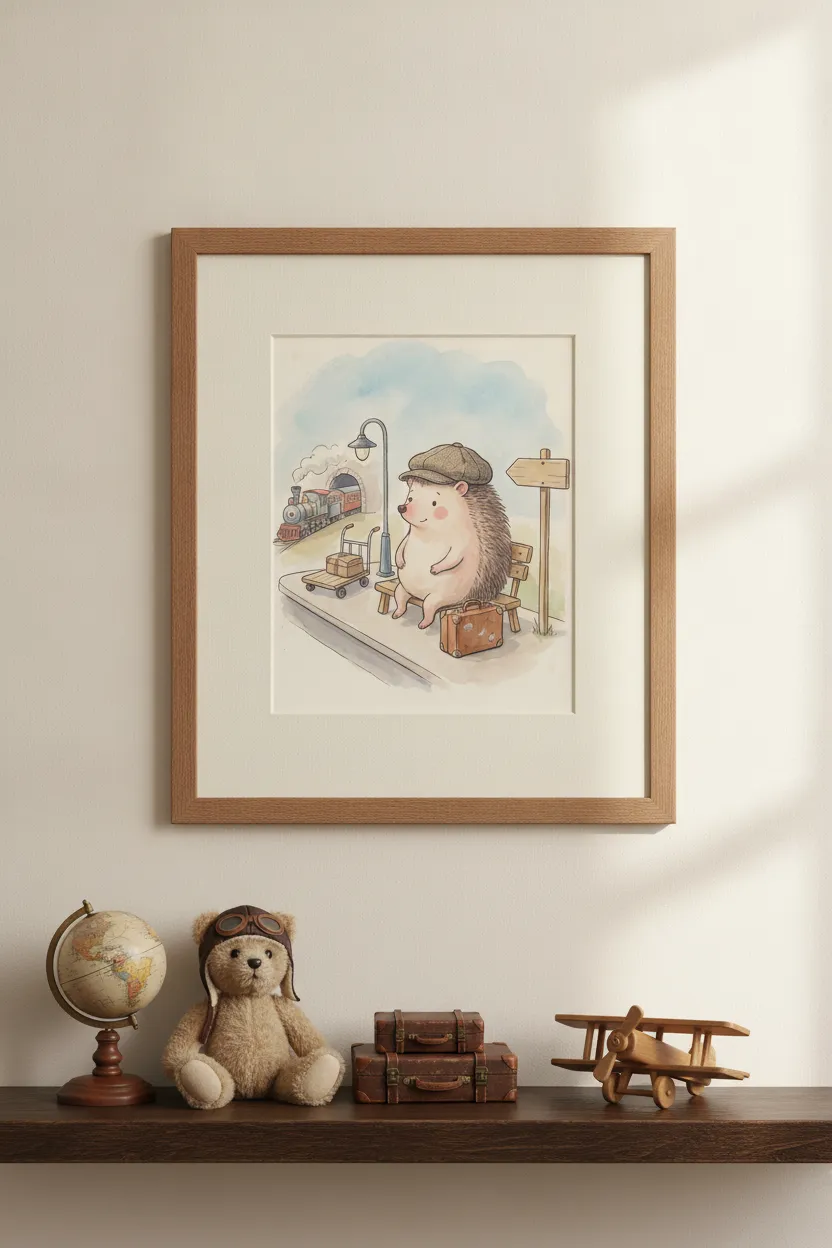 Hedgehog at Train Station Print