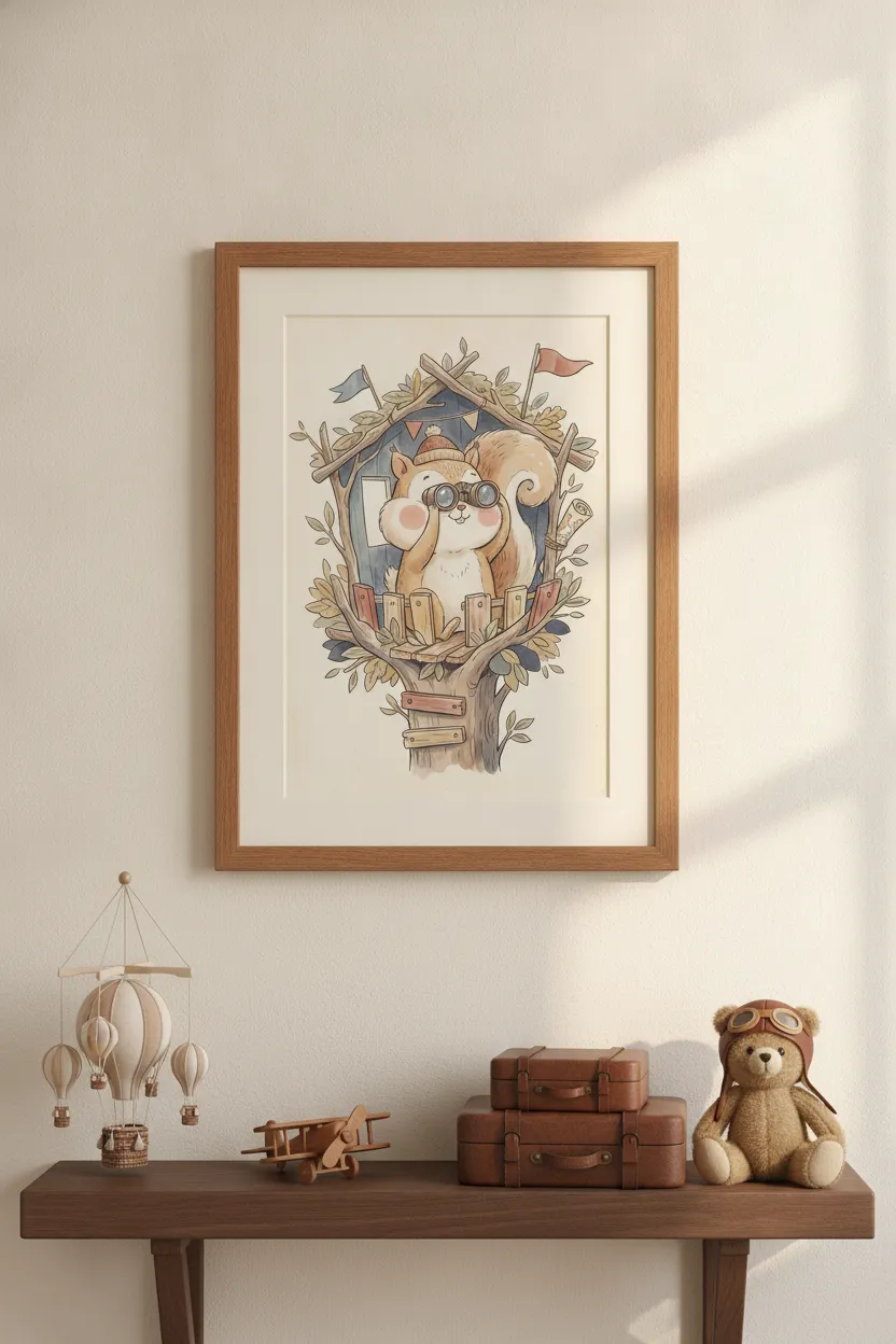 Squirrel Treehouse Lookout Print