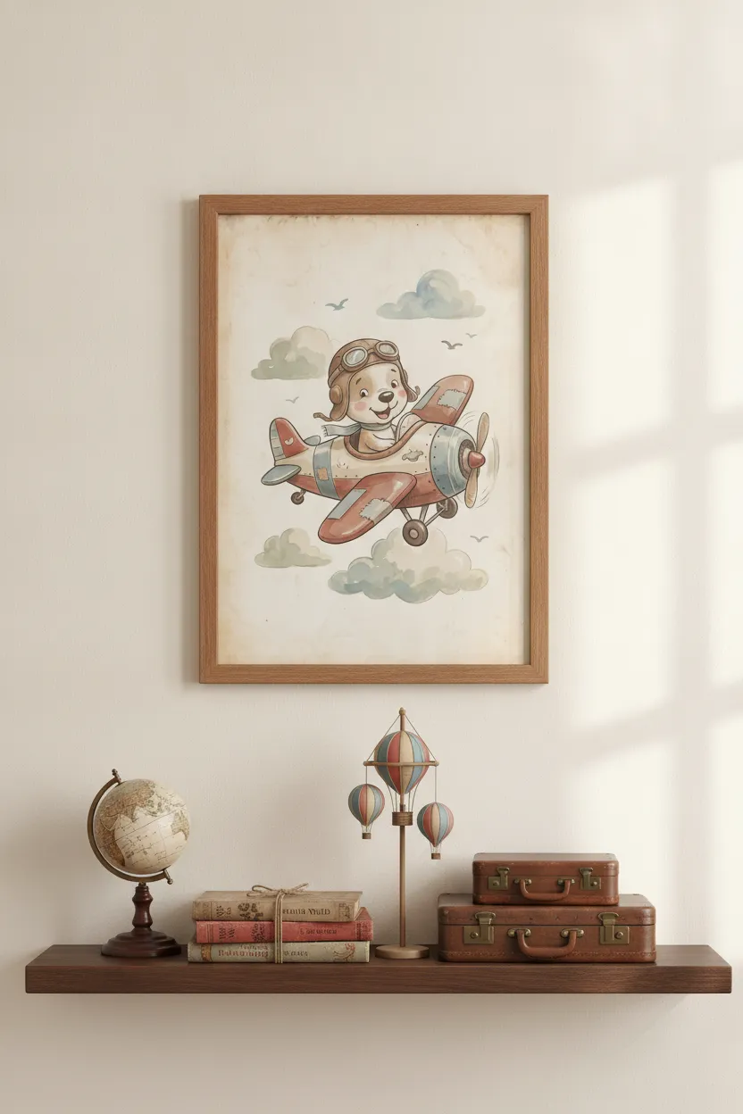 Vintage Dog Aviator Print