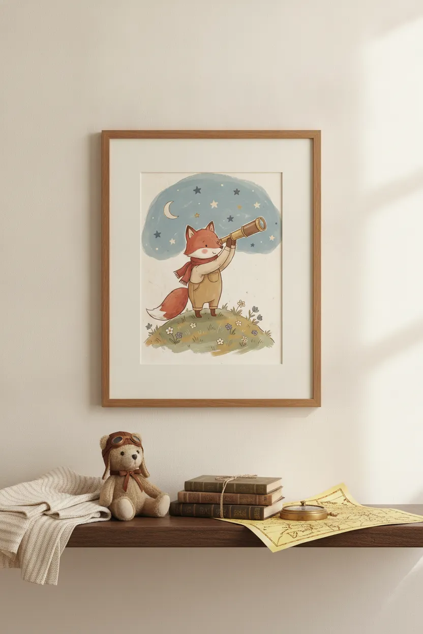 Fox with Telescope Print