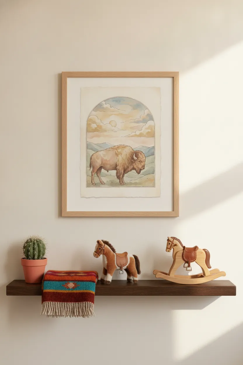 Bison at Sunset Print