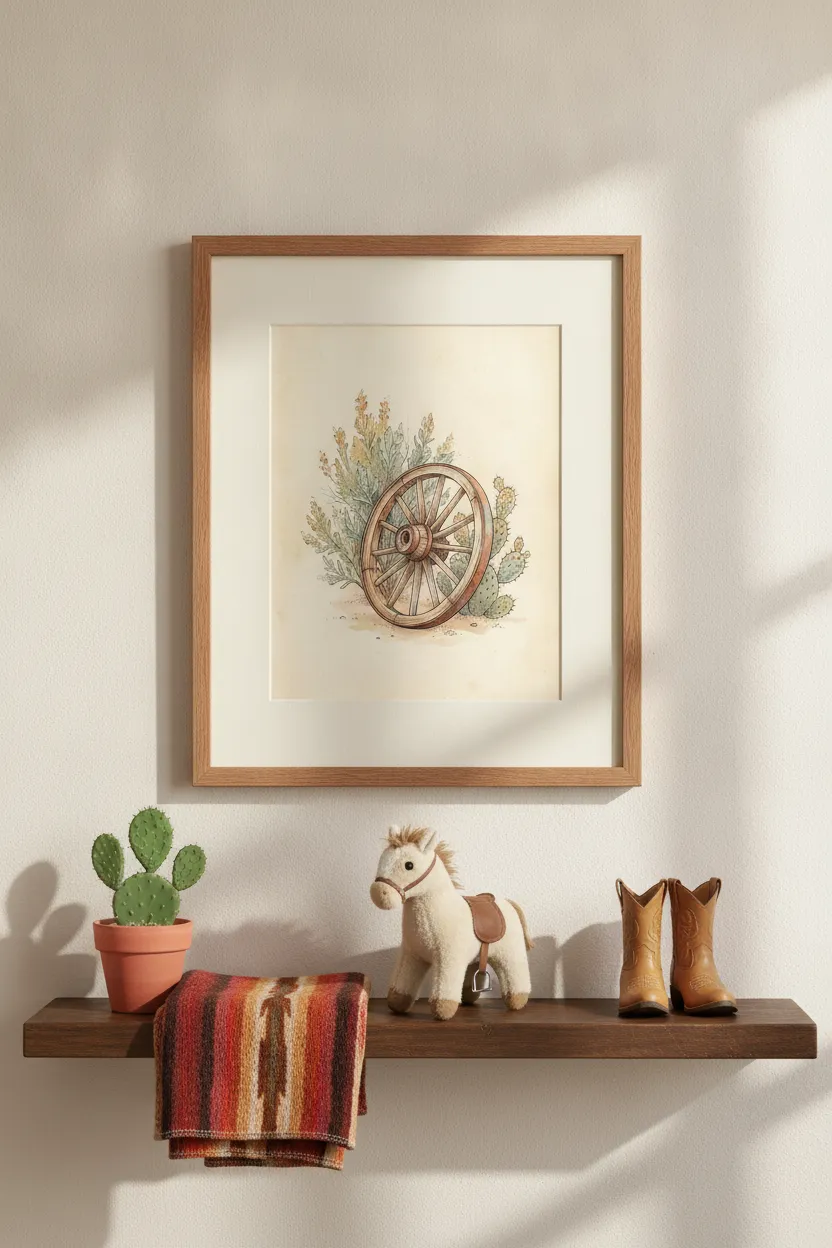 Vintage Wagon Wheel Print