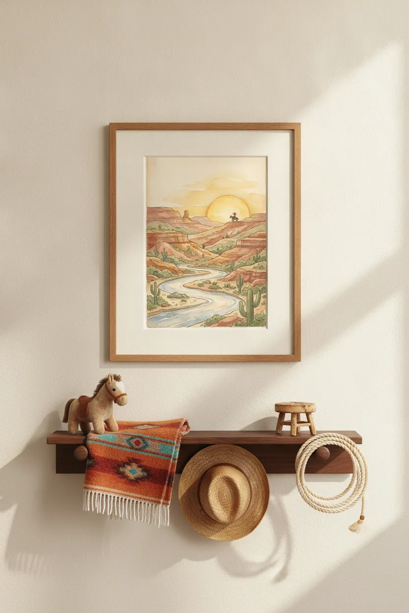 Cowboy Desert Sunset Print