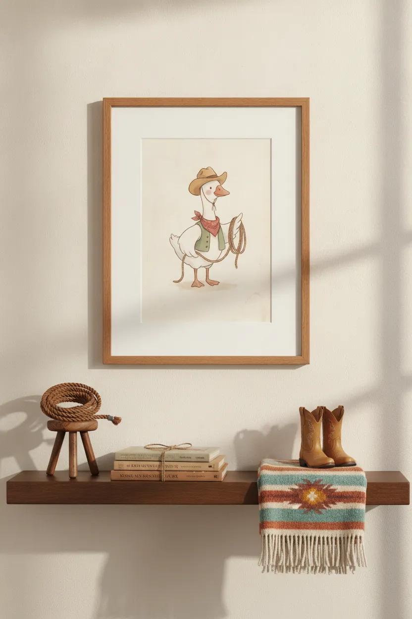 Cowboy Goose Print