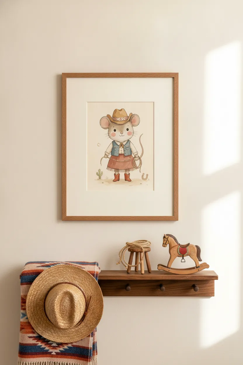 Cowgirl Mouse Print