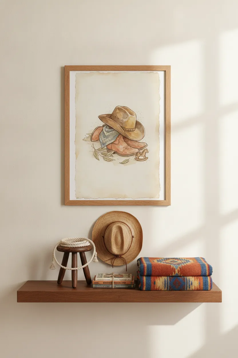 Cowboy Hat & Boots Print