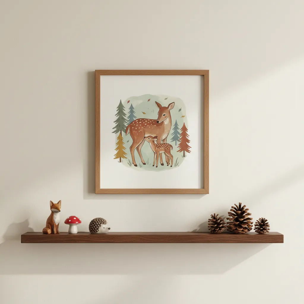 Deer and Fawn Print