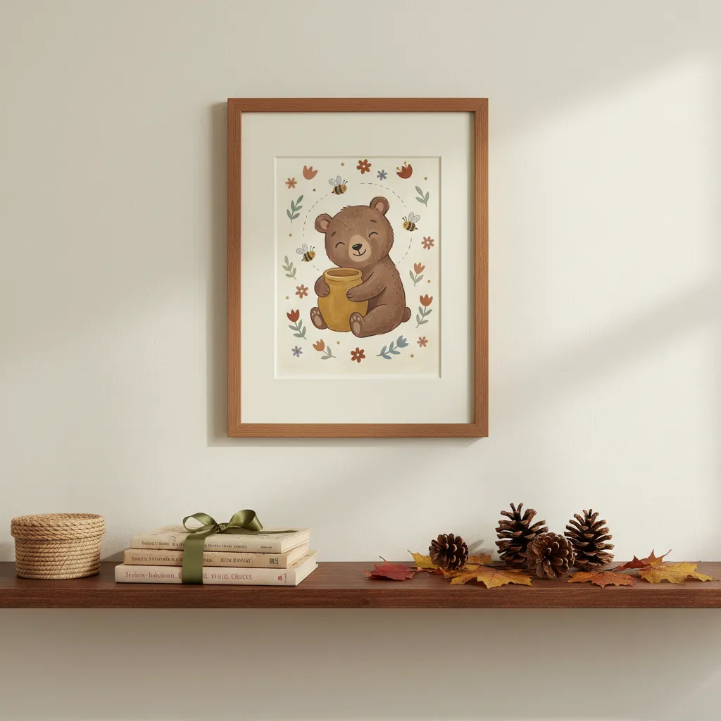 Honey Bear Nursery Print