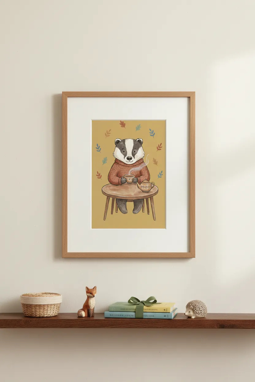 Badger Tea Print
