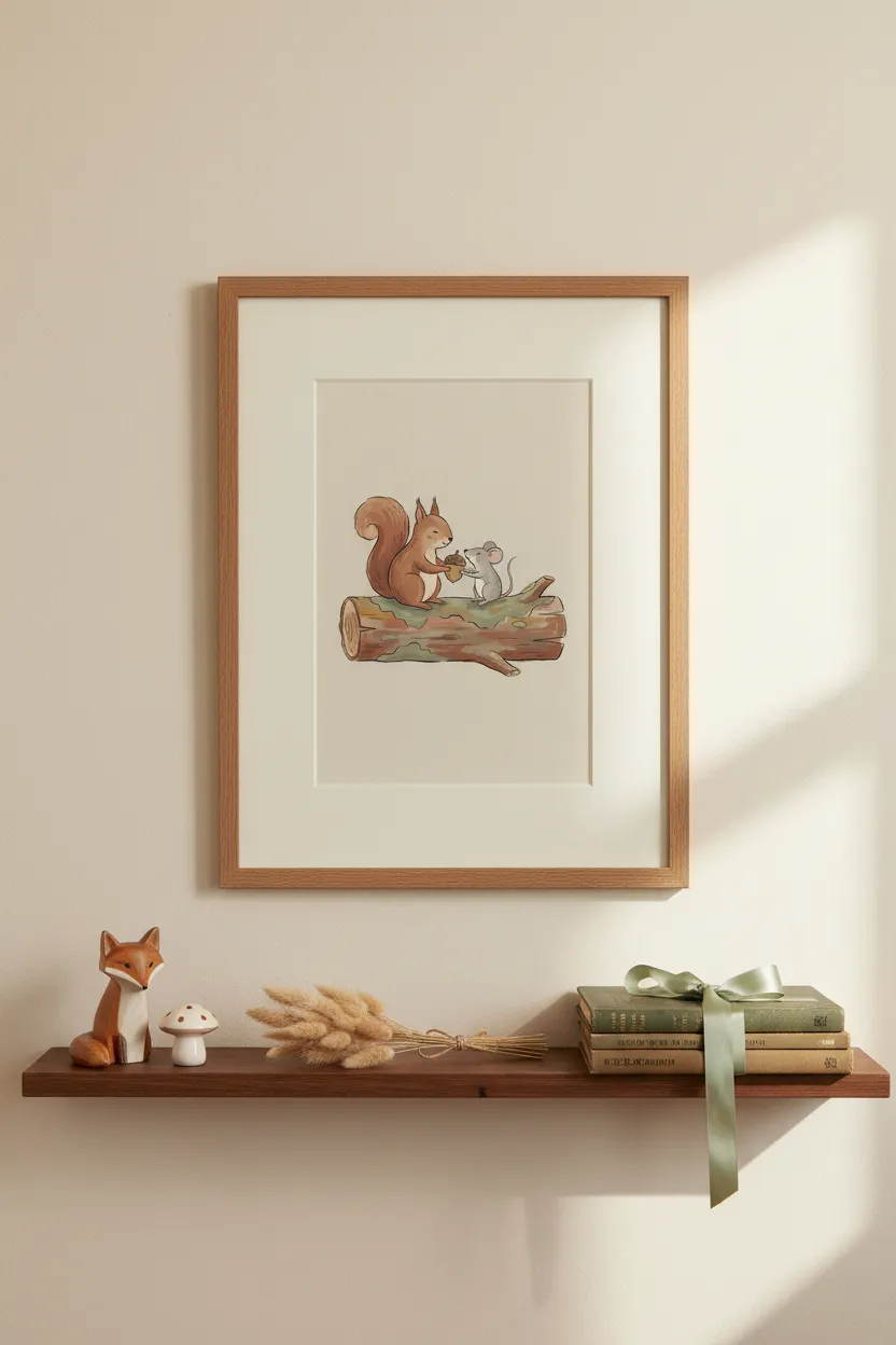 Squirrel and Mouse Print