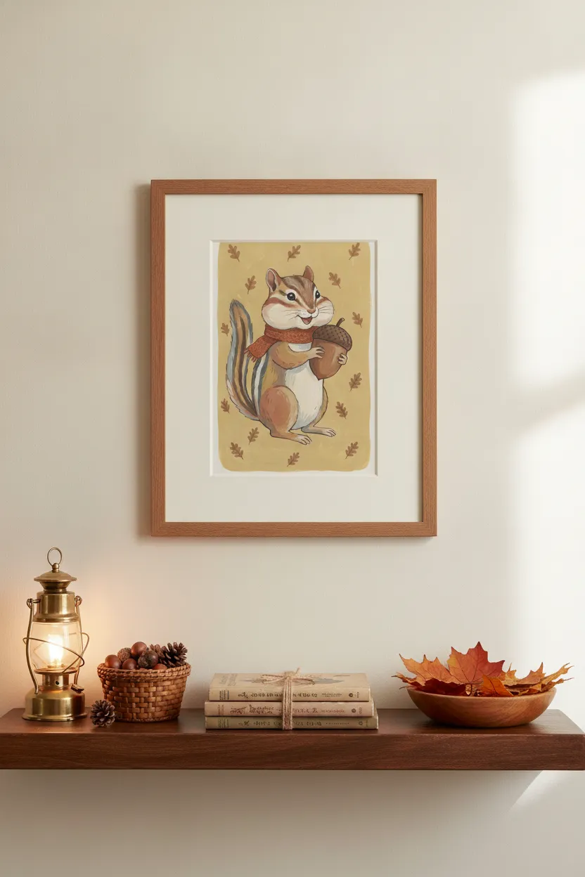 Chipmunk with Acorn Print