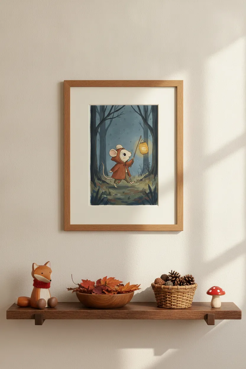 Mouse with Lantern Print