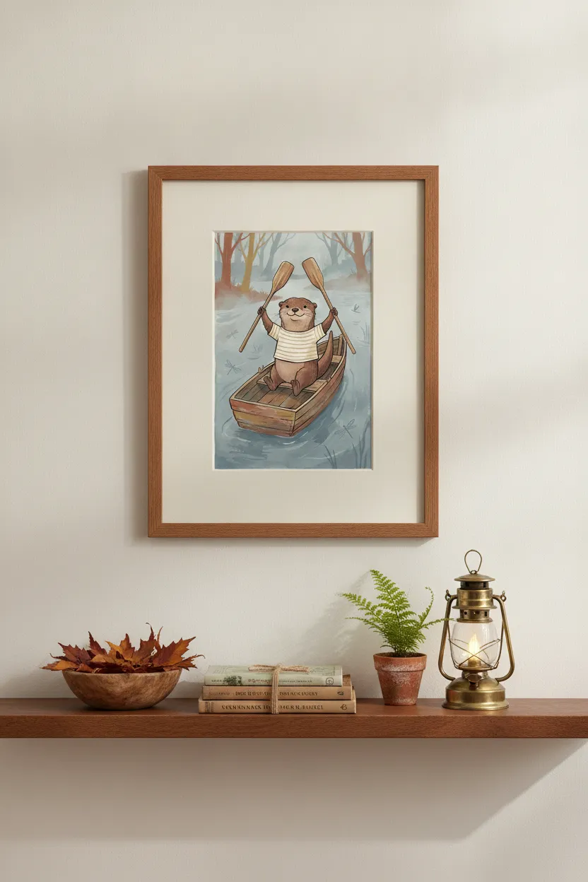 Otter Rowboat Print