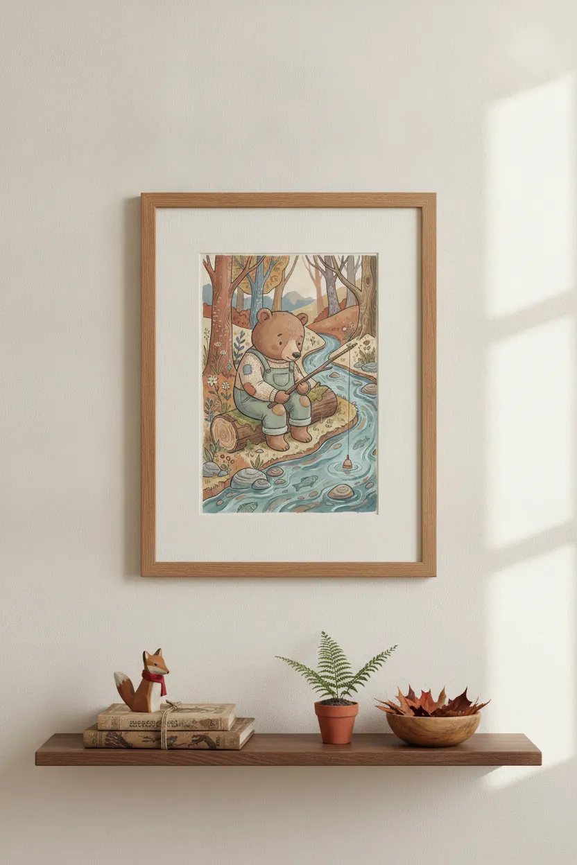 Bear Fishing Print