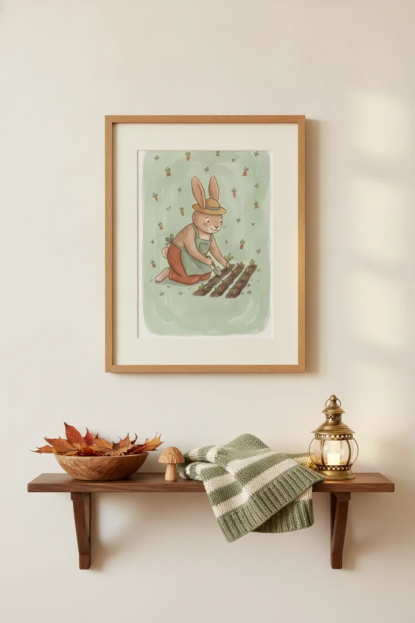 Gardening Bunny Print