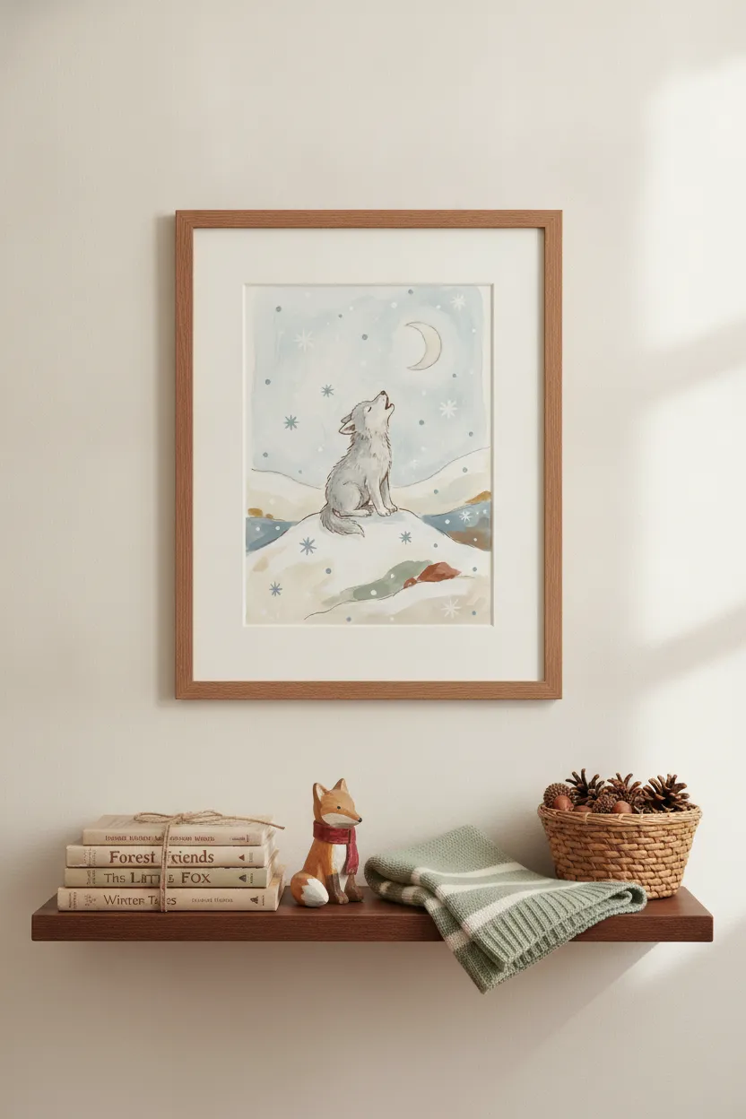 Howling Wolf Pup Print