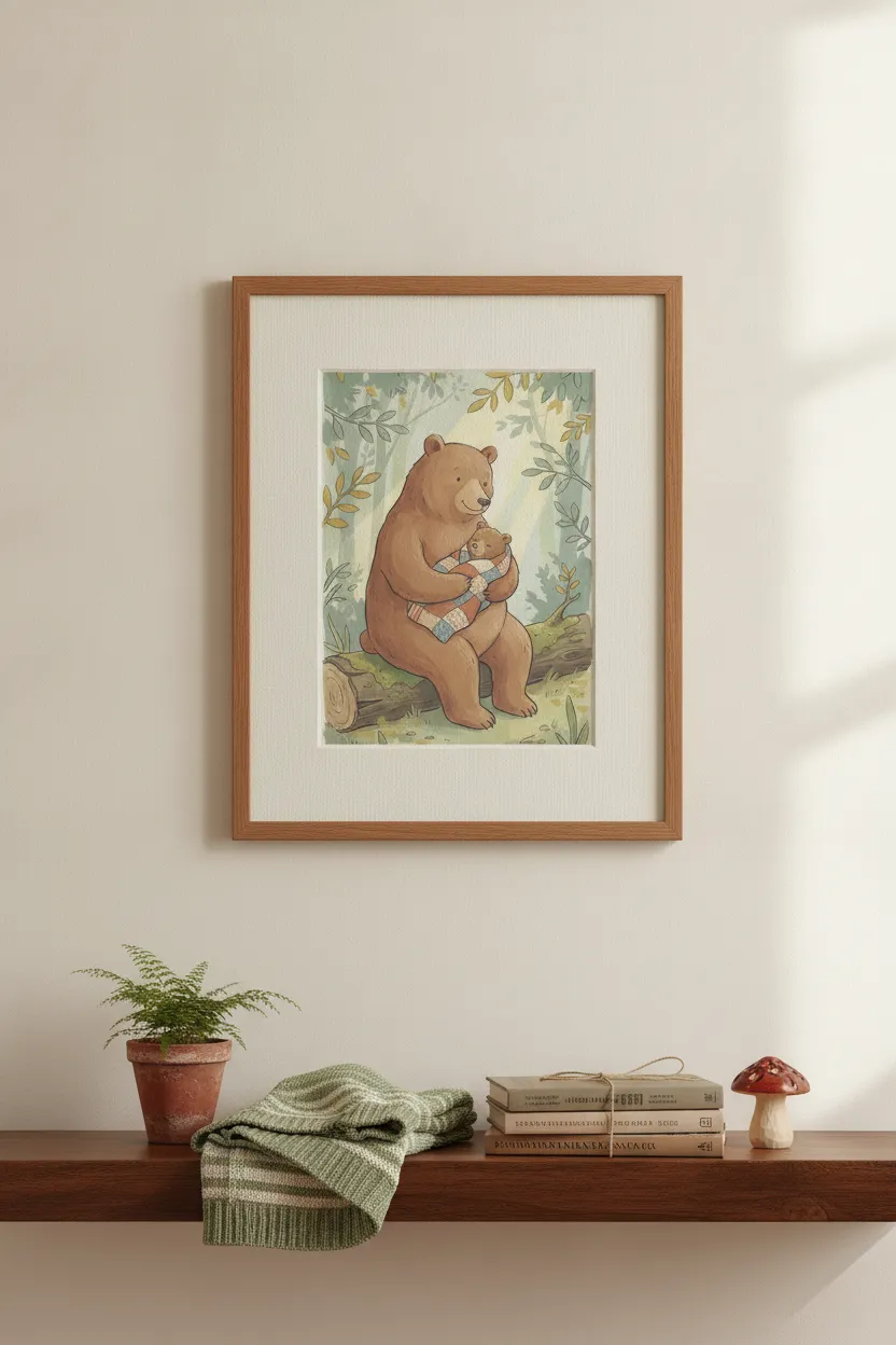 Mama Bear and Cub Print