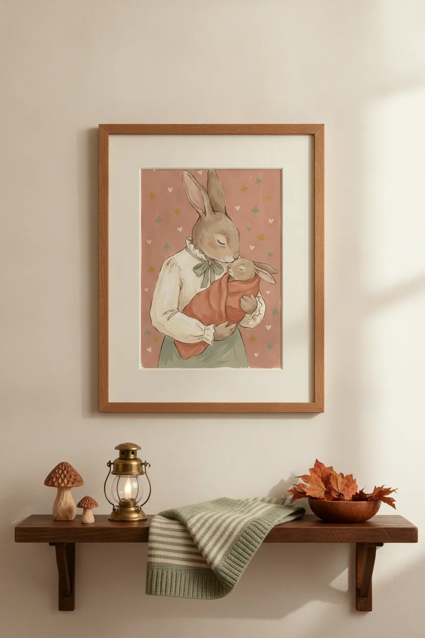 Mama Rabbit and Baby Print