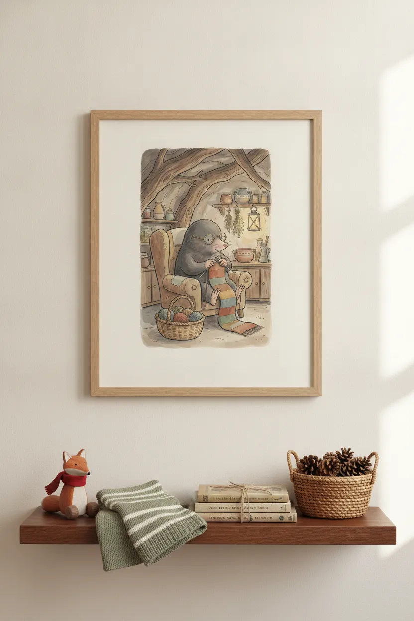 Mole Knitting Print